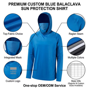 Custom Fishing Hoodie for Men Blank Fishing Clothing Fabric Hoodie UV protection Long Sleeves Fishing <strong>Shirt</strong> with Neck Gaiter - Product Image 2