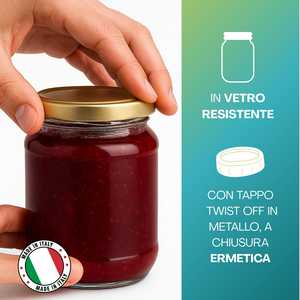 Barattoli di vetro con coperchi ermetici dorati da 500 ml, ideali per conserve, marmellate e miele - Product Image 3