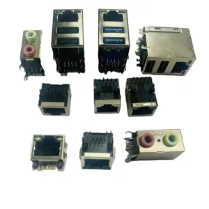 Dişi soket PCB RJ45 Jack konnektörü dik açı PCB fiş modüler Jack Jack konnektörü RJ45 korumalı soket