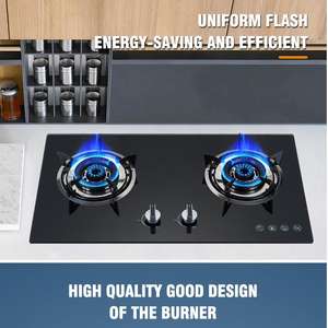 Electrodoméstico de cocina al por mayor, estufas de 2 quemadores, estufa de gas de vidrio templado comercial para el hogar, encimera de gas integrada - Product Image 3