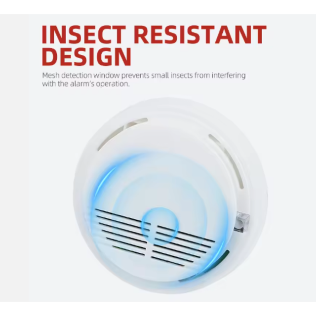 Round Detachable ABS Fire Smoke Detector with Test Button