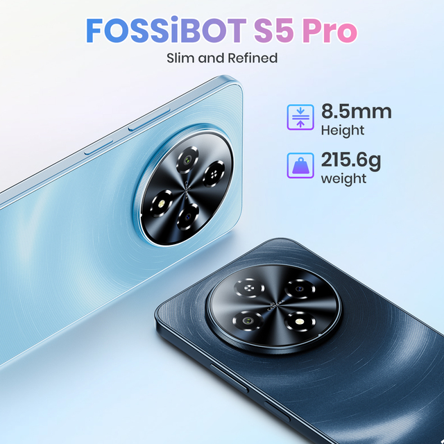 Fossibot S5Pro New Unlocked Mobile Phone Octa Core CPU 8Gb+562Gb 6.88" 120Hz HD+ IPS Display Dual SIM Android15 Smartphone