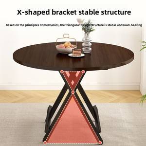 Foldable Portable Round Simple Dining <strong>Table</strong> and Chair Set for Home Furniture Rental Housing <strong>Small</strong> Apartment - Product Image 4