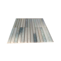 Carrelage de mosaïque en pierre en forme de bande de marbre vert Ming pour le carrelage intérieur du mur et du sol