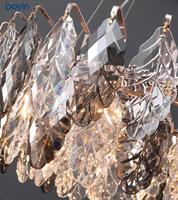 Lustre en cristal K9 élégant, simple et moderne, avec pampilles en verre en forme de feuille, pour villa, salon, hôtel, salle à manger, chambre à coucher