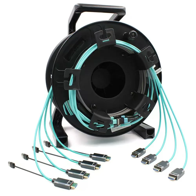 Detachable MPO Fiber 48Gbps 8K@60Hz 2.1 AOC Cable Armored Optical Fiber Cable With Drum for HDTV