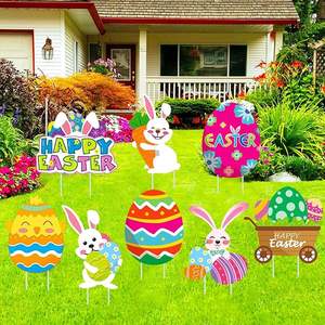 Nuevo Letrero Inflable de Conejo de Pascua para Jardín, Decoración Navideña Inflable para Exteriores, Feliz Pascua - Product Image 1