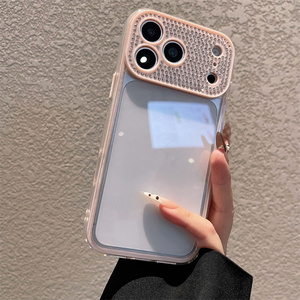 Coque de téléphone transparente effet cristal diamant pour iPhone 17 16 15 14 13 Pro Max, avec protection d'objectif mate et dos brillant néon, pour filles - Product Image 5