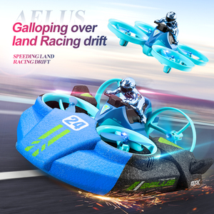 WGNRC V24 <span class=keywords><strong>Mini</strong></span> Avión 3 en 1, Quadcopter de Vuelo Marítimo, Terrestre y Aéreo, Coche Acrobático a Control Remoto Resistente al Agua, Helicóptero de Juguete a Control Remoto - Product Image 3