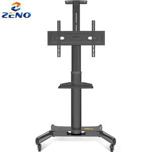 Supporto professionale di rotolamento <span class=keywords><strong>TV</strong></span> per <span class=keywords><strong>sala</strong></span> conferenze, carrello di visualizzazione regolabile in altezza con piastra superiore per fotocamera e Router - Product Image 2