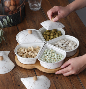 Assiette à fruits secs en céramique, snacks à vent, graines <span class=keywords><strong>de</strong></span> melon, noix et fruits froids, ensemble <span class=keywords><strong>de</strong></span> table basse, plateau créatif, offre spéciale - Product Image 6