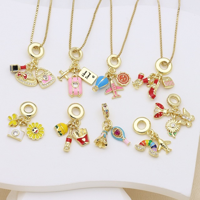 Best Reviewed Women's Lipstick Heart Charm Bracelet Necklace Gold Plated Fashion Jewelry Wholesale