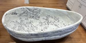 Baignoire autoportante en marbre blanc naturel, grande taille, sur mesure, pour villa et hôtel, prix <span class=keywords><strong>de</strong></span> gros - Product Image 3