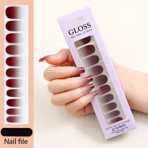 Toptan özel Tickers katı 3d Uv jel Nail Art lehçe Wrap şeritler tasarım Logo ambalaj kağıt kutuları ile tedavi tırnak etiket