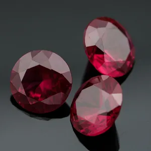 Pedra preciosa vermelha criada do laboratório 7 # corindo para fabricação de jóias