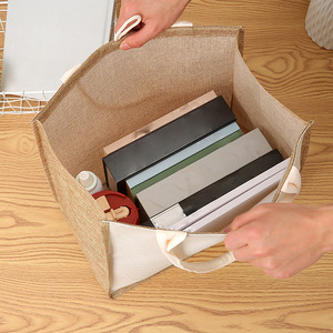 Bolsa de Lona Laminada con Logotipo Impreso Personalizado, Bolsa de Yute para Compras con Botón - Product Image 3