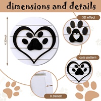 Ensemble fait à la main de 2 animaux de compagnie impression patte de chien décor en bois ferme plateau à plusieurs niveaux décorations signe de patte de chien en bois