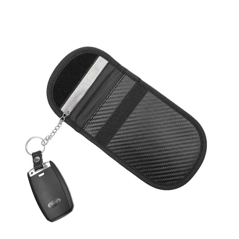 Carbon Fiber Car Key pouch Rfid Signal Blocking Bag Faraday Box Pouch Anti Theft Faraday Car Key Signal Blocker Box Faraday Bag