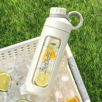 Bouteille en verre borosilicate haute résistance anti-fuite 460 ml, écologique, avec logo personnalisé, design minimaliste, compatible lave-vaisselle, pour le sport