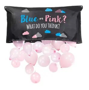 Fundos de foto do chá de bebê, bolsa de fundos com balão rosa e azul para festa de menino ou menina