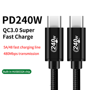 8 Core in Nylon intrecciato 240 watt ricarica rapida USB <span class=keywords><strong>C</strong></span> a USB <span class=keywords><strong>C</strong></span> cavi PD stabile e durevole tipo <span class=keywords><strong>C</strong></span> caricabatterie per uso stampante Computer - Product Image 4