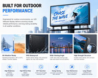 Otel Yüzme Havuzu Reklamı için Dış Mekan LED Ekran P4 P5 Su Geçirmez IP65 Sabit Ekran 7680Hz Yenileme Hızlı Billboard Duvar