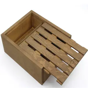 带盖板条箱储存牛奶木制工厂批发便宜的木质包装工艺板条箱家用手工彩绘盒和盒