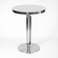 Gesinterter Stein-Esstisch, Gebürsteter Edelstahl-Tischfuß, Moderner Kommerzieller Café- und Restaurant-Tisch