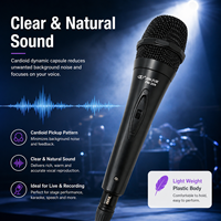 Microphone dynamique portable PM 209 pour karaoké, microphone filaire pour enseignement et conférences en église