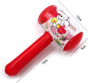 PVC 10pcs 삐걱 거리는 망치 소리 벨 광대 손잡이 망치와 풍선 만화 망치 유아 어린이를위한 재미있는 장난감 - Product Image 5