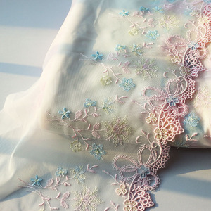 Net mesh embroidered <strong>lace</strong> with colorful <strong>small</strong> plum blossoms clothing auxiliary <strong>fabric</strong> and textile home goods decorative <strong>lace</strong> - Product Image 2