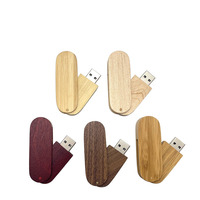 Grosir murah kustom USB 3.0 stik memori Flash Drive kayu unik hadiah kunci kayu dengan kotak pribadi untuk promosi