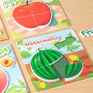 Puzzle 3D Montessori, Blocchi Alfabetici con Animali, Gioco di Cognizione delle Frutta, Giocattolo Educativo in Legno per Bambini - Product Image 4