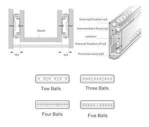 Rieles Telescópicos Modernos de Alta Resistencia con Rodamientos de Bolas para Cajones de Gabinetes, para Uso en Cocina y Exteriores - Product Image 4