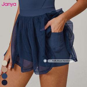 Janya Dames Custom Pickleball Wear Golf Tennis Yoga Rokken 2-In-1Mesh Rok Ingebouwde Shorts Milieuvriendelijke Atletische Sportjurk - Product Image 4