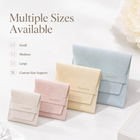 Pochette en microfibre suédée avec rabat, logo personnalisé, estampage à chaud, impression soyeuse, OEM ODM