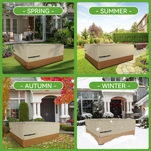 85"x85" Heavy Duty Hot Tub <b>Cover</b> All-Weather Resistant Outdoor Spa <b>Protector</b> Waterproof Windproof with Adjustable Buckle Straps - Product Image 2