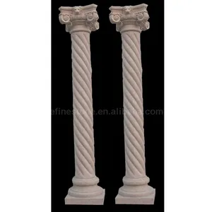 Hand Carved Decorative Large Luxury Villa Hotel Art Gallery Marble Pillar Column