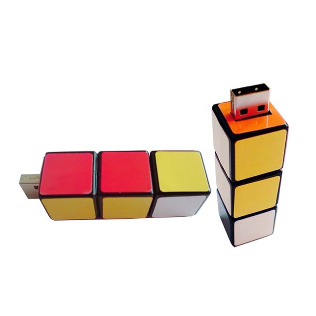 Custom Rubik's Cube USB Flash Drive 16GB 32GB 64GB 128GB Rotatable Puzzle Cube Pendrive USB2.0 USB3.0 Promotional Gift USB Stick