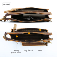 Dompet Kartu Kredit & Paspor Kulit Asli Pria Minimalis Buatan Tangan dari Kulit Asli