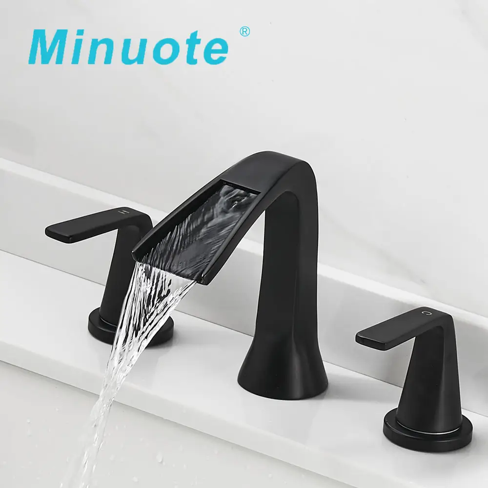 Bathroom Faucets Modern 8 inch waterfall basin faucet 3 hole Bathtub Mixer Tap Faucet sinks taps for