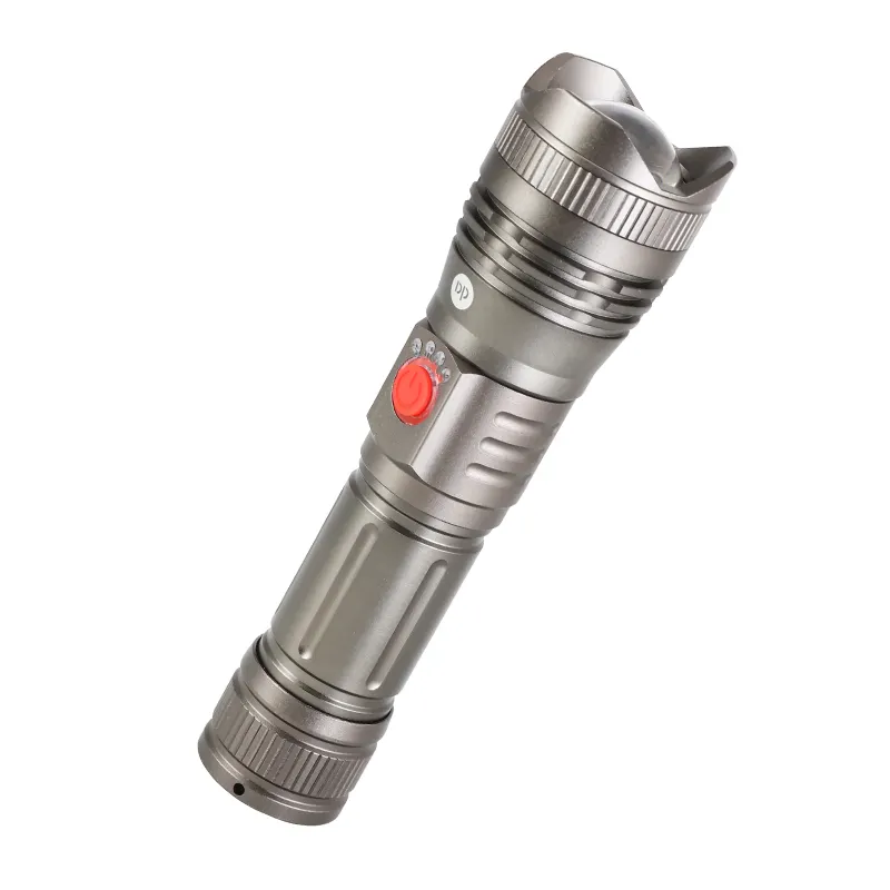Tactical Flashlight LED Portable Zoomable 3 Modes Adjustable Focus 18650 Rechargeable Flashlight With Hook