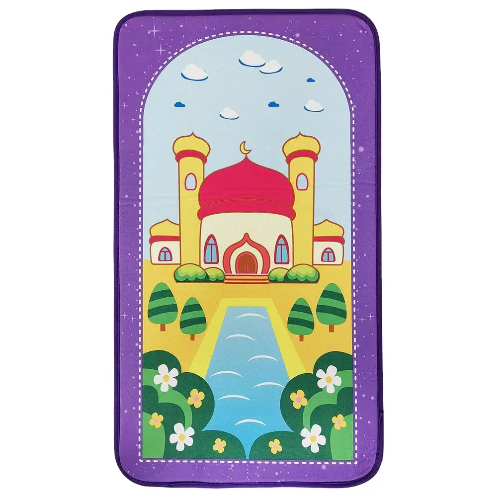 Kids Prayer Rug Muslim Islamic Prayer Rug Cartoon Praying Mat Kids Carpet for Children Eid Gift