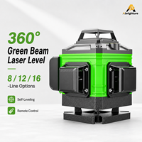 Niveau laser vert DIY 360° 8/12/16 lignes auto-nivelant avec télécommande pour l'installation de carreaux muraux et de sols, et l'alignement de la construction