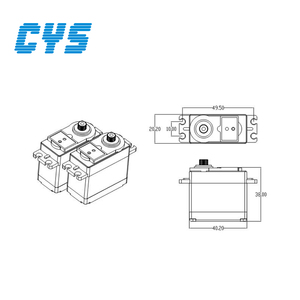 CYS-S0200อลูมิเนียมกลางกรณีกันน้ำ20กิโลกรัมแรงบิด <span class=keywords><strong>RC</strong></span> โลหะเกียร์ขนาดมาตรฐานดิจิตอล <span class=keywords><strong>RC</strong></span> รถเซอร์โว - Product Image 2
