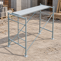 Échafaudage à cadre galvanisé, échafaudage de construction portable avec plancher en acier perforé pour les projets de construction