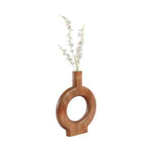 Vaso ad anello in legno di mango per soggiorno, decorativo, stile casual - Product Image 2