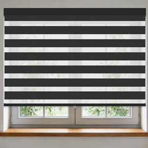 ستائر ذكية أفقية، ستائر دوارة سلكية تعمل بالبطارية، ستائر قماشية مزدوجة الطبقات معتمة بالكامل، متوافقة مع أليكسا، للمكاتب وغرف النوم، قابلة للتخصيص - Product Image 1