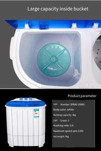 Mini <span class=keywords><strong>Lavadora</strong></span> Semiautomática Multifuncional de <span class=keywords><strong>Doble</strong></span> <span class=keywords><strong>Tina</strong></span> de 4 kg para el Hogar, con Secadora, en Venta - Product Image 6