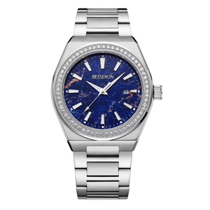 Proveedor de Relojes Personalizados, Reloj de Hombre de Acero Inoxidable, Perlado, de Lujo, con Diamantes, Resistente al Agua 5ATM, de Cuarzo, para Negocios, 20mm, OEM, Nuevo y Exclusivo - Product Image 1